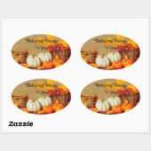 Thanksgiving Blessings Ovaal Sticker (Vel)