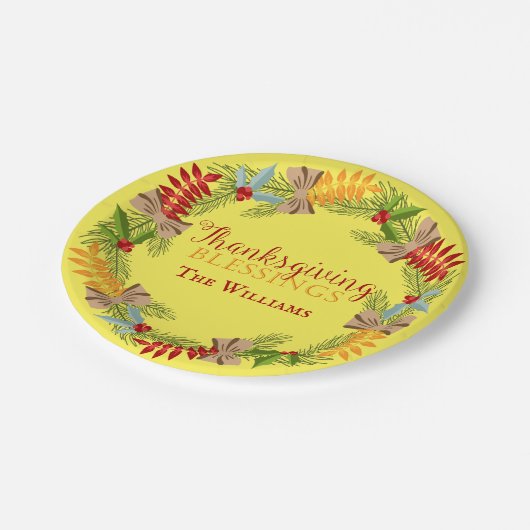 Thanksgiving Blessings Papieren Bordje (Gekanteld)