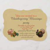 Thanksgiving Blessings Party Kaart (Voorkant / Achterkant)