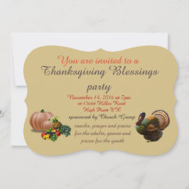 Thanksgiving Blessings Party Kaart