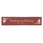 Thanksgiving Blessings Personalized Herfst Floral Korte Tafelloper (Horizontaal)