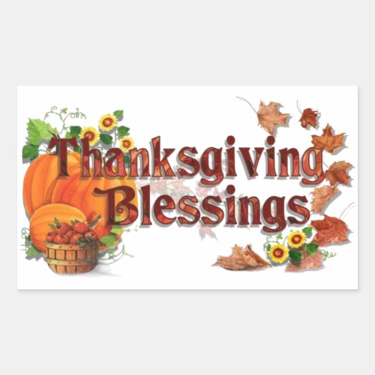 Thanksgiving Blessings Rechthoekige Sticker (Voorkant)