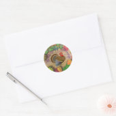 Thanksgiving Blessings Turkije Ronde Sticker (Envelop)