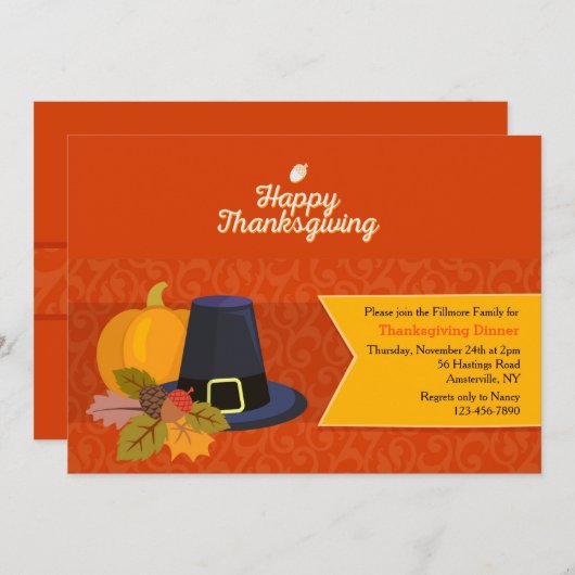 Thanksgiving Bliss Uitnodiging (Voorkant / Achterkant)