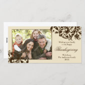 Thanksgiving bloeiende wervelingen bruin en bruin feestdagenkaart (Voorkant / Achterkant)