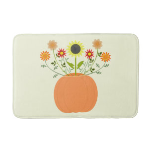 Thanksgiving bloemen in pompoen badmat