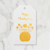 Thanksgiving Bloemen in Pompoen Custom Cadeaulabels (Voorkant)
