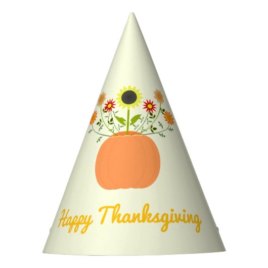 Thanksgiving Bloemen in Pompoen Custom Feesthoedjes (Voorkant)