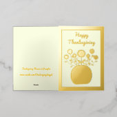 Thanksgiving Bloemen in Pompoen Custom Folie Wenskaart (Buiten Laag)