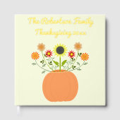 Thanksgiving Bloemen in Pompoen Custom Gastenboek (Voorkant)