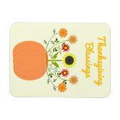 Thanksgiving Bloemen in Pompoen Custom Magneet (Horizontaal)