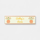 Thanksgiving Bloemen in Pompoen Custom Naam Deurbordje (Voorkant)