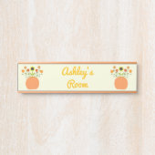 Thanksgiving Bloemen in Pompoen Custom Naam Deurbordje (Voorkant)