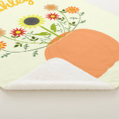 Thanksgiving Bloemen in Pompoen Custom Naam Sherpa Deken (3/4)