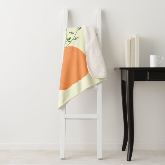 Thanksgiving Bloemen in Pompoen Custom Naam Sherpa Deken (In situ)