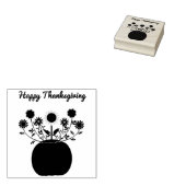 Thanksgiving Bloemen in Pompoen Custom Rubberstempel (Gestempeld)