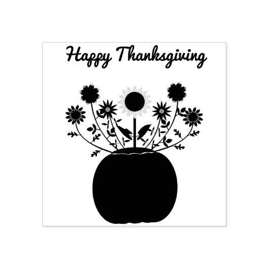Thanksgiving Bloemen in Pompoen Custom Rubberstempel (Afrduk)