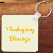 Thanksgiving Bloemen in Pompoen Custom Sleutelhanger (Achterkant)