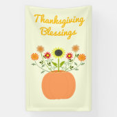Thanksgiving Bloemen in Pompoen Custom Spandoek (Verticaal)
