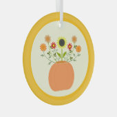 Thanksgiving bloemen in pompoen glas ornament (Voorkant Rechts)