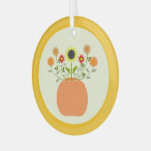 Thanksgiving bloemen in pompoen glas ornament (Voorkant links)
