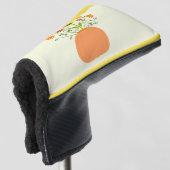 Thanksgiving bloemen in pompoen golfheadcover (3/4 voorkant)