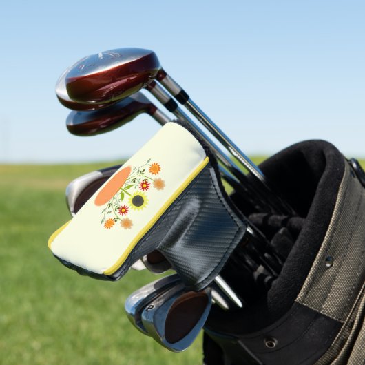 Thanksgiving bloemen in pompoen golfheadcover (Insitu)