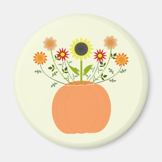 Thanksgiving bloemen in pompoen magneet (Voorkant)