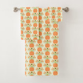 Thanksgiving Bloemen in Pompoen Patroon Bad Handdoek (Insitu)
