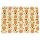 Thanksgiving Bloemen in Pompoen Patroon Groot Cadeauzakje (Voorkant)