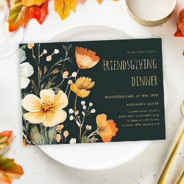 Thanksgiving Bloemen Rustiek Vriendschapsdiner Kaart