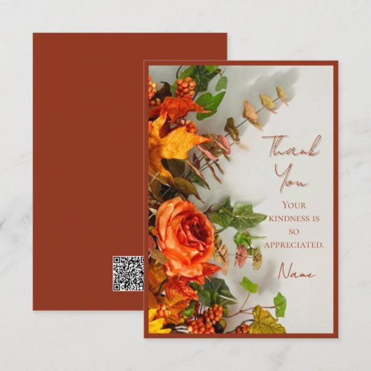 Thanksgiving Bloemen Vakantie Spice Invitation Kaa Bedankkaart (Voorkant / Achterkant)