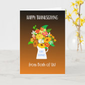 Thanksgiving bloemenboeket van ons beiden kaart (Gele Bloem)