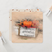Thanksgiving Boeken met Pompoen Kaart (Voorkant / Achterkant in situ)