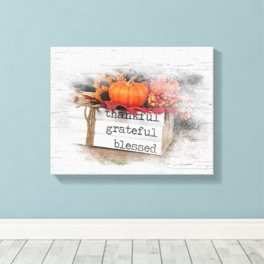 Thanksgiving boekt op baard canvas afdruk (Insitu (Houten vloer))