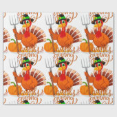 Thanksgiving boer kalkoen cadeaupapier (Vlak)