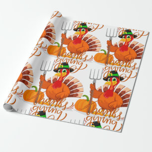 Thanksgiving boer kalkoen cadeaupapier