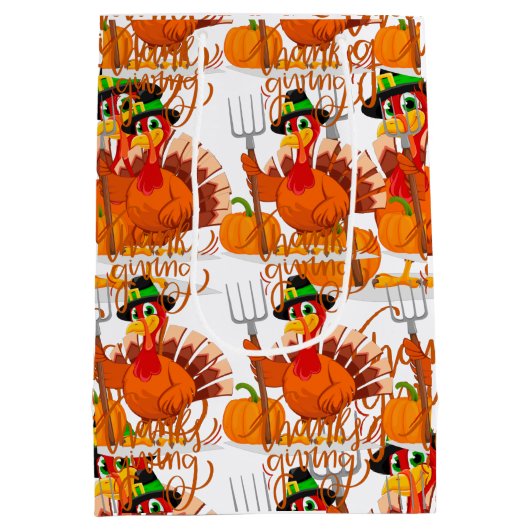 Thanksgiving boer kalkoen medium cadeauzakje (Achterkant)
