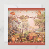 Thanksgiving boeren oogsten thuis kaart (Voorkant)