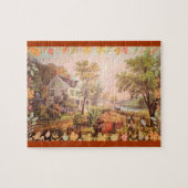 Thanksgiving boeren oogsten thuis legpuzzel (Horizontaal)