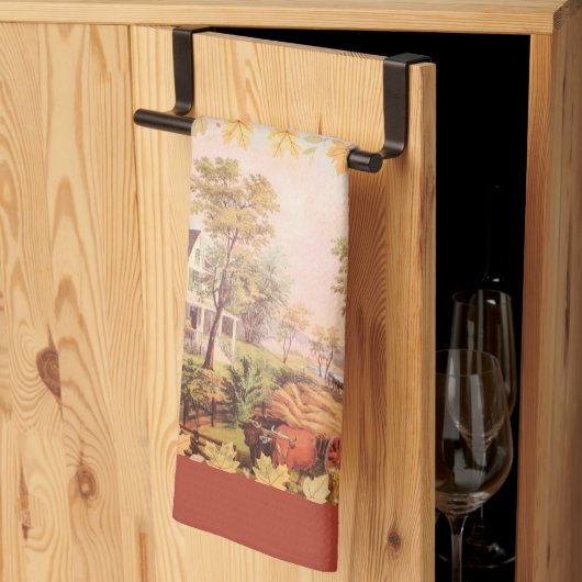 Thanksgiving boeren oogsten thuis theedoek (Derde Gevouwen)