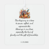 Thanksgiving Boho Kalkoen Aandenken Metalen Ornament (Achterkant)