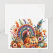 Thanksgiving Boho Tom Turkey Briefkaart (Voorkant / Achterkant)