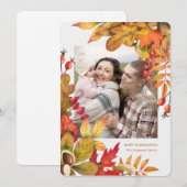 Thanksgiving Bold Botanische Flat Vert Foto Feestdagenkaart (Voorkant / Achterkant)