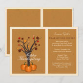 Thanksgiving Boom Uitnodiging (Voorkant / Achterkant)