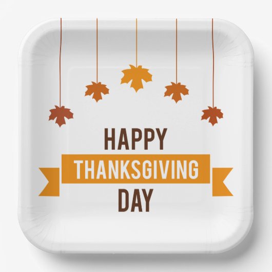 Thanksgiving Borden papier Turkije Papieren Bordje (Voorkant)