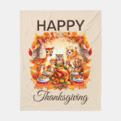 Thanksgiving bosdieren herfstbladeren fleece deken (Voorkant)