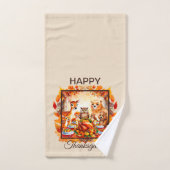 Thanksgiving bosdieren herfstbladeren handdoek (Handdoek)