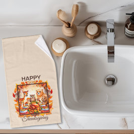 Thanksgiving bosdieren herfstbladeren handdoek