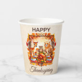 Thanksgiving bosdieren herfstbladeren papieren bekers (Achterkant)